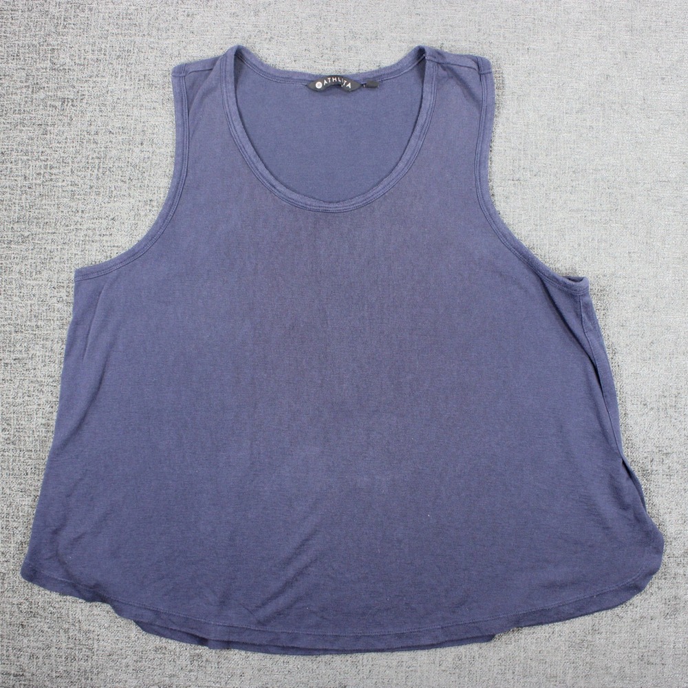 Athleta Navy Blue Modal Blend Sleeveless Tank Top Plus Size 1X Scoop Neck Flowy